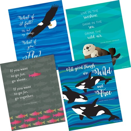 Barker Creek What if you Fly Art Prints Set, Sea & Sky Collection, 4/Set 3107